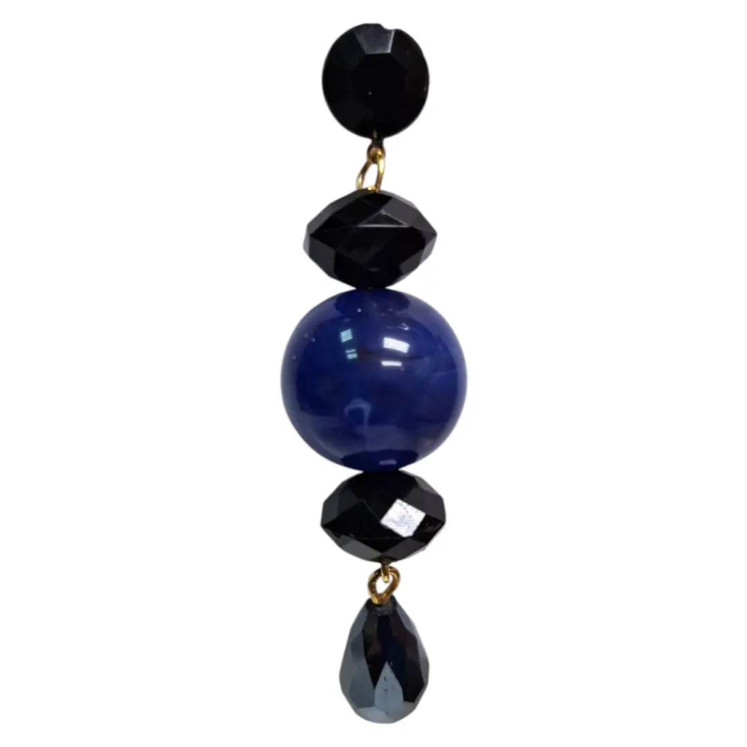 Sophisticated flamenco earrings for blue and black fair