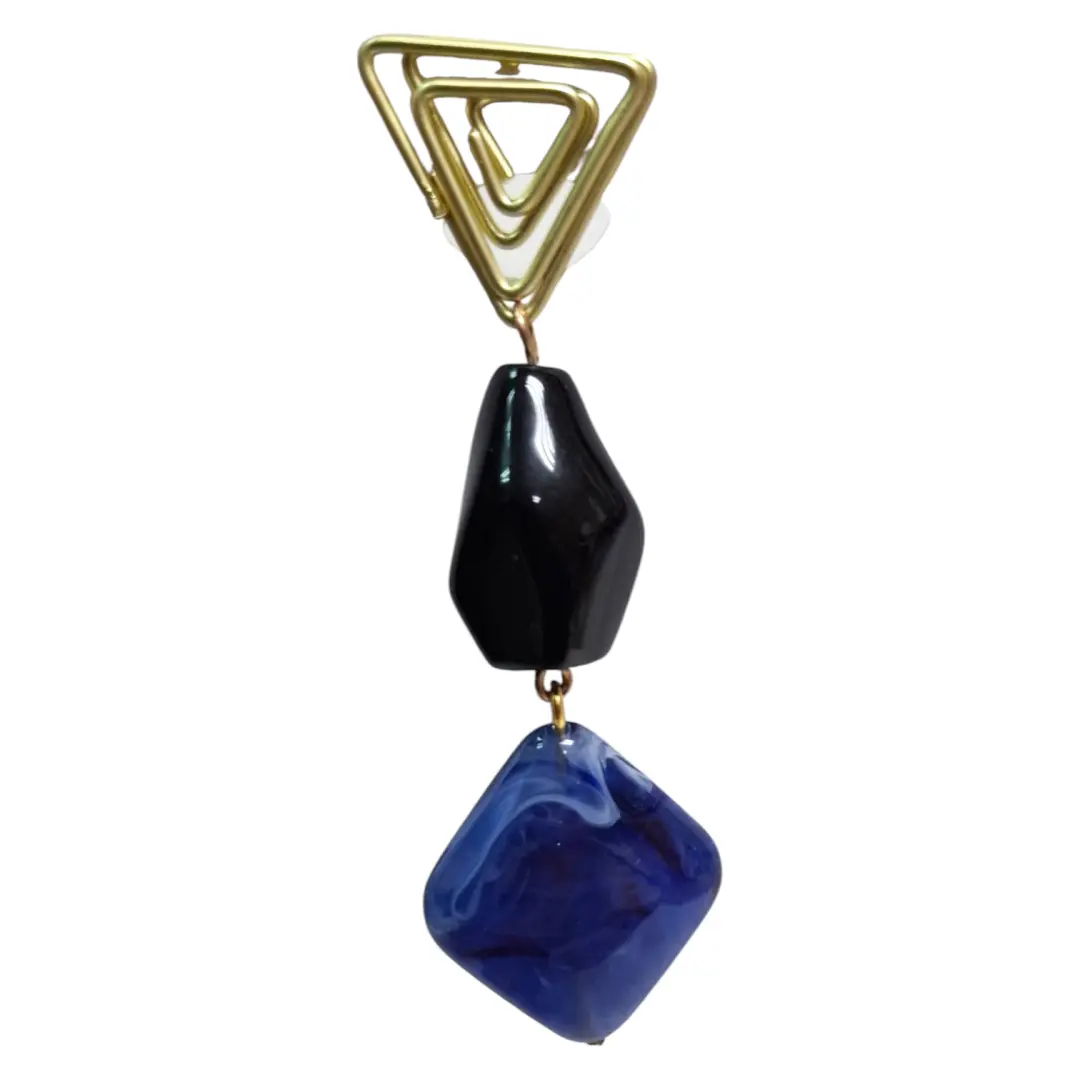 Long Handmade Blue Flamenco Earrings. Elegant Design