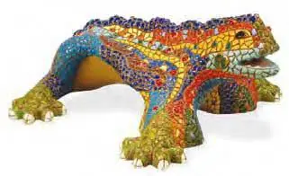 置き物　グエル公園のドラゴン. 38cm