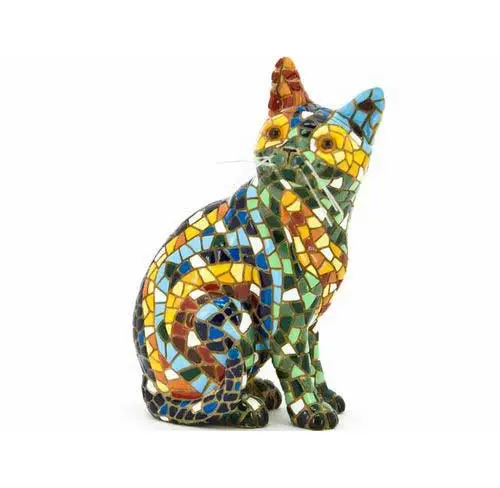 ガウディ・スタイル バルシノ・モザイク 猫. 15cm.