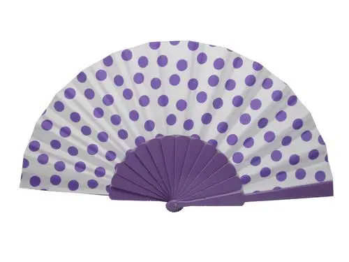 Polka Dots Fan With White Background And  Purple Dots