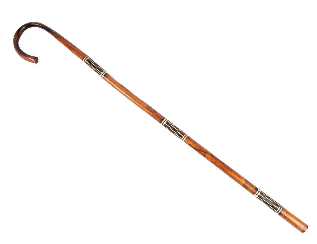 Wooden Stick in dark carved wood