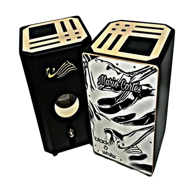 Flamenco Percussion Box (box-drum) By Mario Cortes. Mod. Black & White
