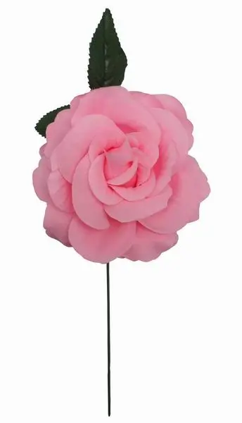 ピンク コサージュバラ 無地ビッグサイズ . 布地. 15cm