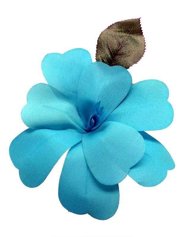 Fleur flamenco pour cheveux. Artesana Turquoise. 17cm