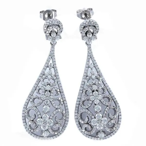 Boucles D'oreilles en Argent avec Zircones Micro Pavé