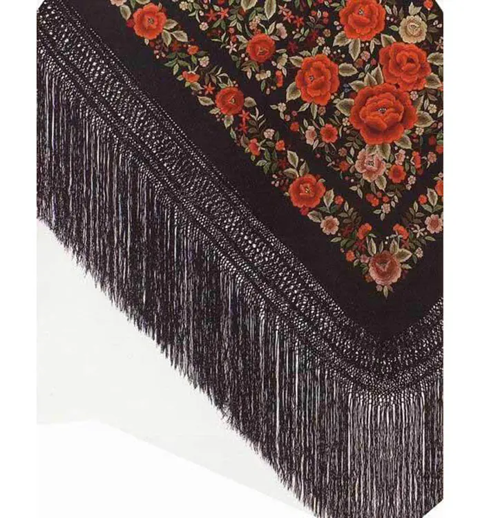 手製刺繍ショ－ル天然シルク製. Ref. 10102040