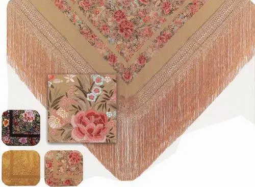 手製刺繍ショ－ル天然シルク製. Ref. 1010915