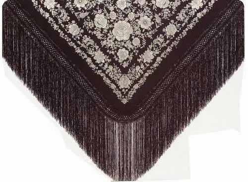 手製刺繍マニラ･ショ－ル天然シルク製. Ref. 1011126