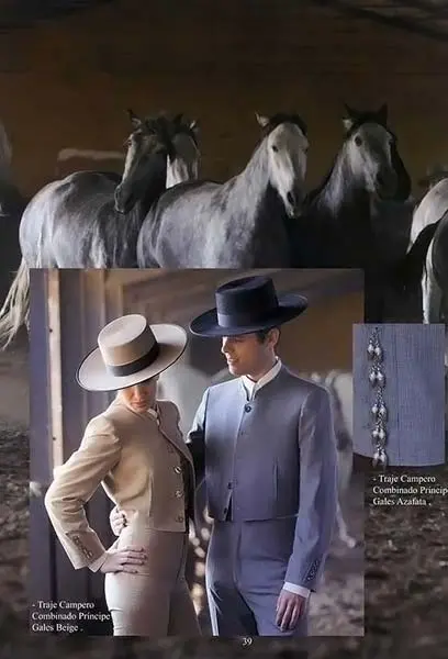 Beige Prince of Wales Check Campero Suit