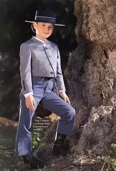 Traje Campero Combinado Raya Estrecha Lycra Azafata para niño
