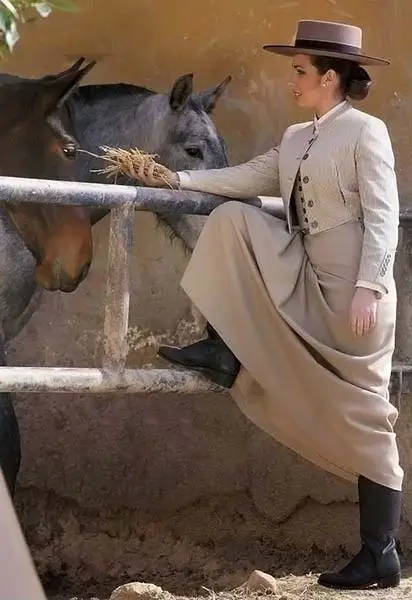 Beige Large Pinstripe Lycra  Riding Suit