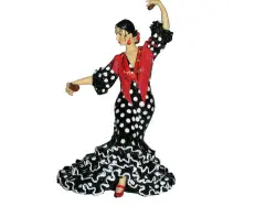 黒いポルカドットドレスのフラメンコ人形 20.5cm | FlamencoExport