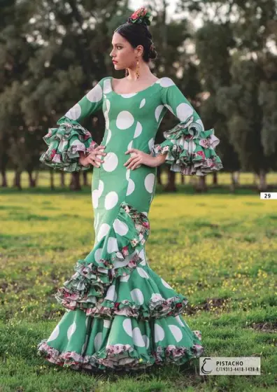 Traje de Flamenca. Modelo Pistacho. 2019