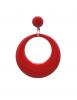 中号珐琅彩弗拉门戈环形耳环。红色
