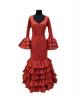 Talla 48. Vestido de Sevillanas. Mod. Becquer Rojo Lunar Negro