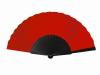 Pericon Fan Red Cloth Black Stick. 60cm X 32cm