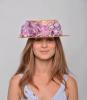 Straw Boater Reyes. Straw and Headdress in Mauve Tones