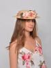Straw Boater Sasha. Thin Straw with Flowers and a Ribbon