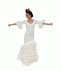 Traje de Flamenca Económico Liso Blanco. Ana
