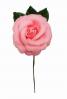 Rose de taille moyenne rose unie CH. Fleur en tissu. 9cm