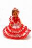 スペイン製フラメンコ人形 赤い水玉模様白いドレス 赤いペイネタ. 35cm
