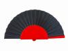 Pericon Fan Black Fabric and Red Ribs. 60cm X 32cm