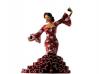 Bailaora Jouant des Castagnettes avec une Robe de Flamenca Rouge à Pois Blancs 20.5cm