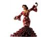 Bailaora Jouant des Castagnettes avec une Robe de Flamenca Rouge à Pois Blancs 28cm