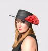 Chapeau Cordobes Rocio. Fleurs Rouges et Noires