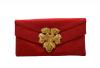 Red Clutch with Maple Leaf Clasp