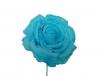 Rose de taille moyenne en tissu turquoise. Modèle Oporto. 11 cm