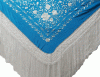 ハンドメイド刺繍 天然シルク製ショ－ル 刺繍＆フリンジ同色. Ref. 11026AZMF