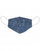 Approved and Tested Reusable Hygienic Face Masks. Printed Flower Mask in Denim Fabric.