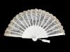 Bridal Fan with Ivory Lace and Golden Sequins