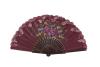 Hand painted fan with Maroon lace. ref. 150