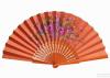 Hand painted orange fan with golden border. ref. 150