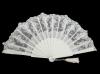 Bridal Tapered Lace Fan. White