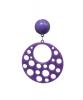 Flamenco Earrings in Plastic with Holes. Purple