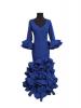 Size 44. Economic Deep Blue Plain Color Flamenca Dress
