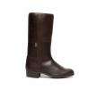 Valverde del Camino Greased Brown Campero Boots. Embroidered Upper.