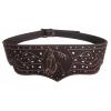 Die Cut Leather and White Backstitch Campero Belt with Horse Head