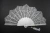 Silver Fan for Ceremony with lace. Ref. 1341