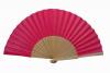 Plain Fuchsia Varnished Wooden Fan