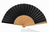 Varnished Wooden Plain Fan in Black