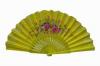Hand painted fan with yellow lace. ref. 150ENCJ