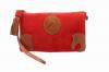 Red Split Leather Handbag and Bandoleer. Ref. 50014MP411RJ. 27cm X 16cm