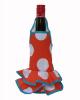 Orange Flamenco Bottle Apron with White Dots