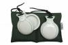 White and Green Grained Capricho Castanets by Castañuelas del Sur