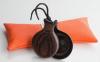 Brown-grained Professional Wooden Castanets with V-Shaped Ears by Castañuelas del Sur